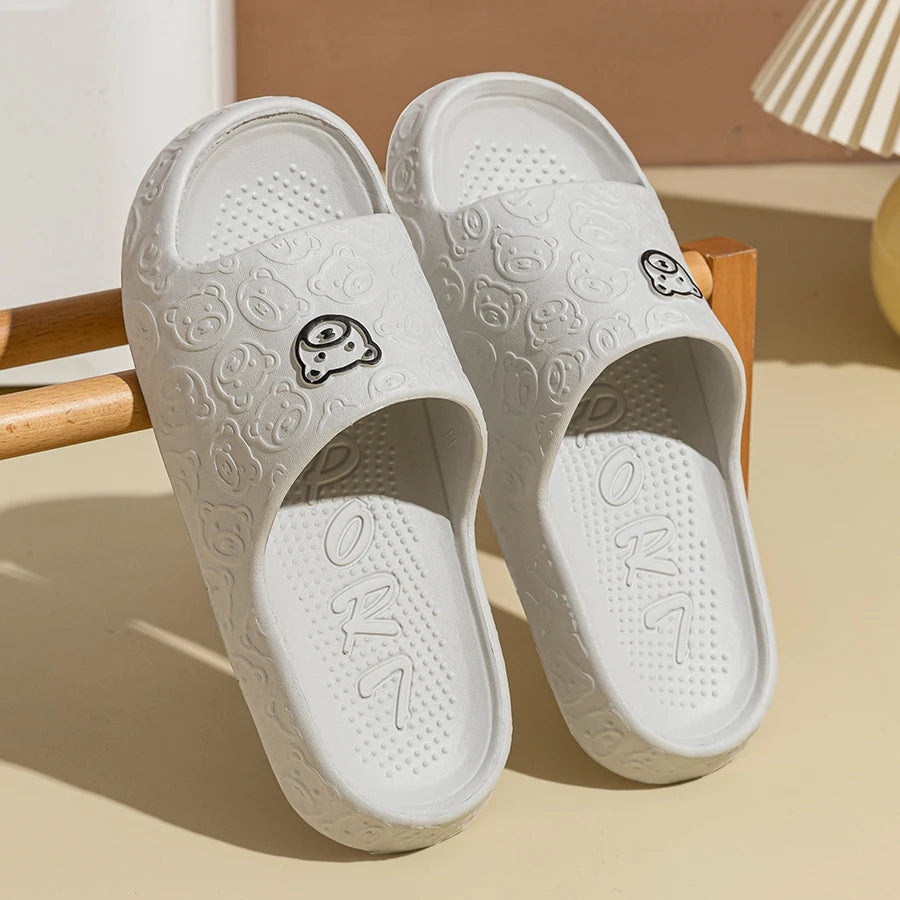 Zapatillas con estampado de oso